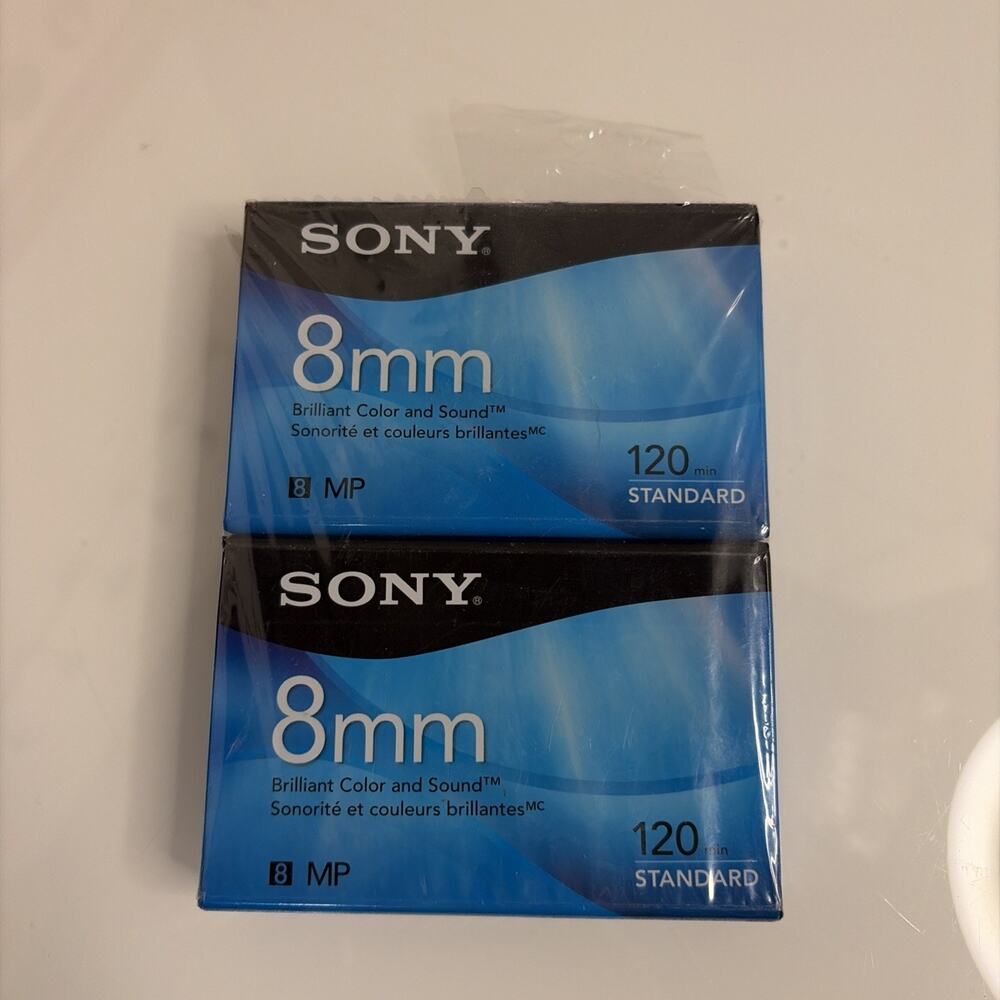 Sony 8mm Video8 NTSC 120 Min MP Camcorder Tapes Lot of 2 New Sealed